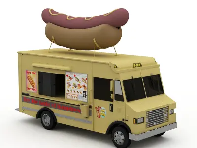 Hot Dog Truck 3D model