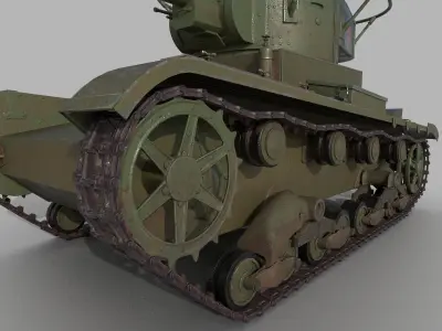 T-26 lowpoly wwii tank Low-poly 3D model