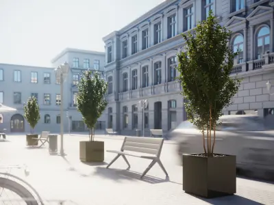 Tall tree in planter 3D model