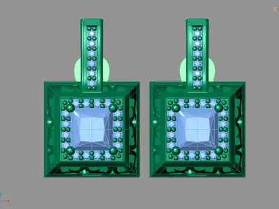 Mini Set Ring Pendant Earrings STL 3DM Womens Jewelry 3D print model