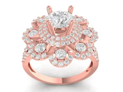 Luxury Multi Layer Halo Diamond Ring for Elegant Women 3532  3D print model