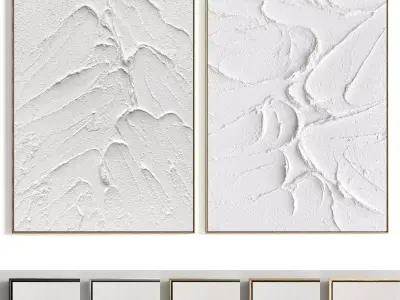 Plaster Two Photo Frame 374 Low-poly 3D model