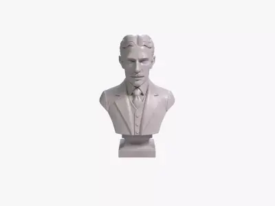 Nikola Tesla Bust Sculpture 3D Print STL Printable Bust 3D print model