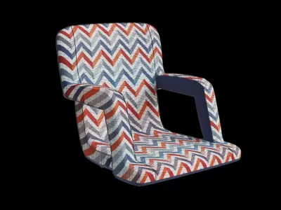 Foldable Zigzag Chair Low-poly 3D model