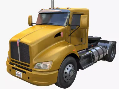 Kenworth T370 single axle truck Low-poly 3D model