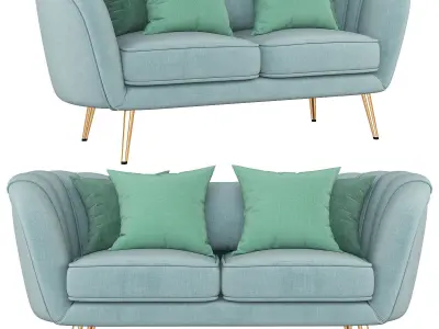 Deals on Alexandrea Velvet Flared Arm Loveseat 3d model Low-poly 3D model