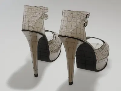 High Heeled Luxury Design Shoes  Low-poly 3D model