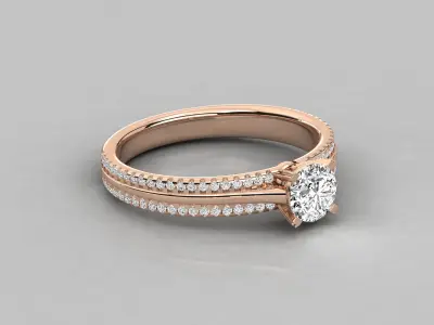 Accented Engagement Ring Jewelry 3D print model