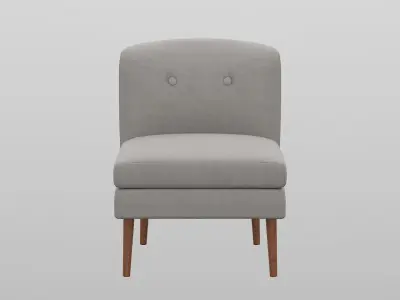 Eren Chair Ivory upholstered Low-poly 3D model