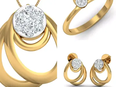 Diamond Locket Set 3D print model 16