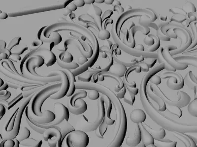 Central decor ornament for furniture 3D model 967