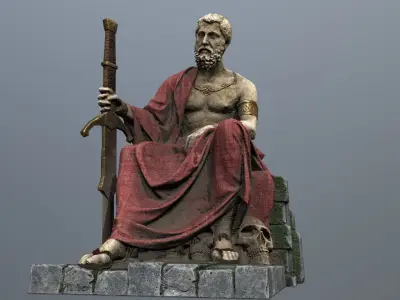 Man Statue 2 Low-poly 3D model