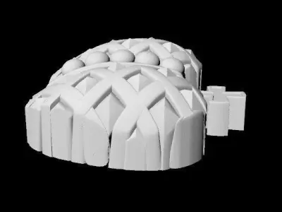 Central decor ornament for furniture 3D model 288