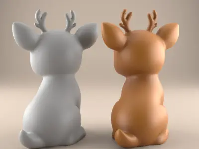 Adorable Baby Deer 3D STL Model File 3D print model