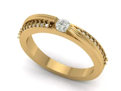 solitaire ring 3D print model order