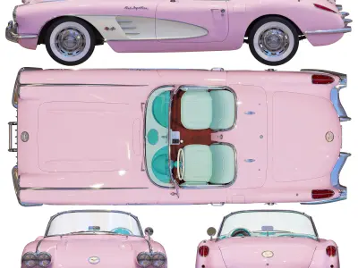 Chevrolet Corvette Coupe 1960 barbie   3D model
