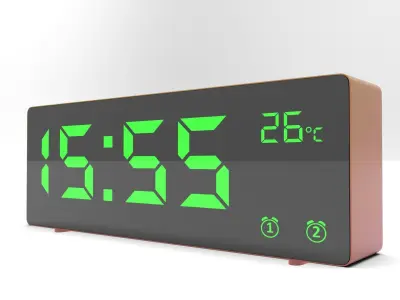 CLOCK PINKYELLOW GREEN Low-poly 3D model
