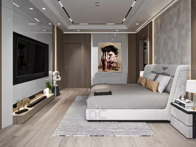 Single Man Bedroom 3D model