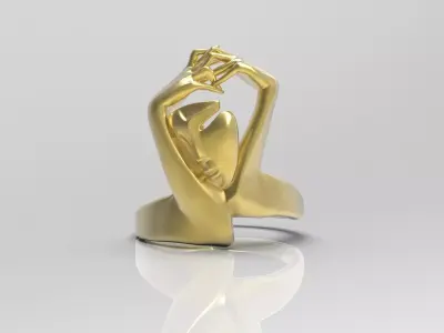 Elegant womens ring 3D print model
