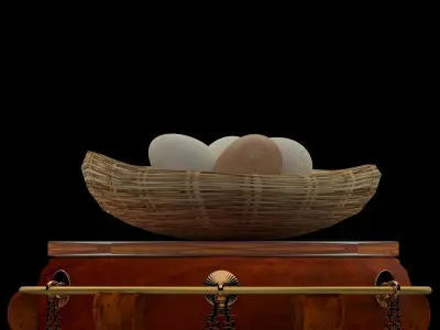 Chinese display stand with egg nest 3D model