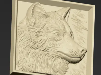 Wolf Head A49 3D print model