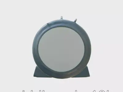 Black Cryogenic Capsule with Frosted Glass and Interface Modules Low-poly 3D model