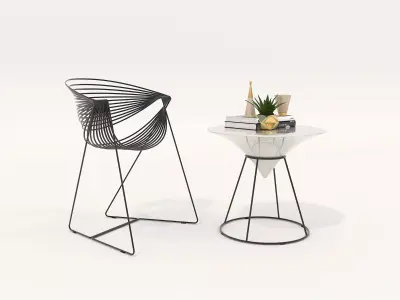 Modern Coffee Table and Chair 3 3D model