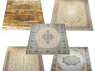 Persian Carpet Collection-vol10-4k texture Low-poly 3D model