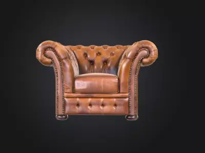 Armchair Elegance Low-poly 3D model