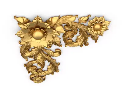 Classic carved corner decor ornament cnc 3d printing stl 11 3D print model