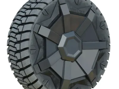 Cybertruck Wheels - 4 Seasons  Low-poly 3D model