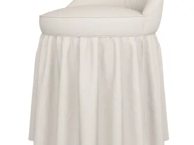 Monogrammed Slipcovered Swivel Stool  Ballard Designs Low-poly 3D model