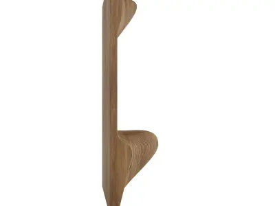 3D panel wooden wall with wavy lines 3D model