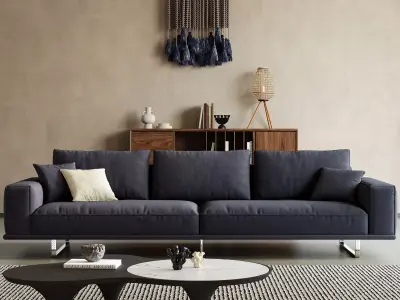 Mid Century interior scene 3D model