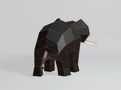 Geometric Elephant Low-poly 3D model