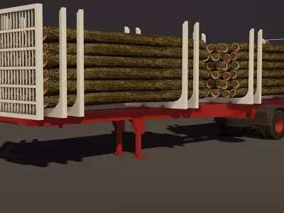 Montenegro Logging trailer Low-poly 3D model