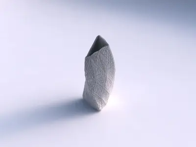 Vase twist tipped triangle with fine mosaic plates 3D print model