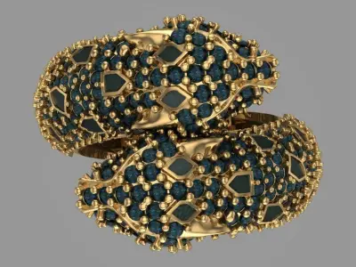 2 panter head ring 3D print model