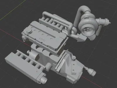 R36 turbo engine 3D print model
