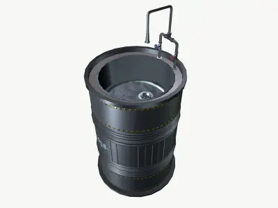 Barrel wash basin Low-poly 3D model
