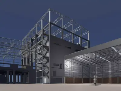 Industrial building layout 25-42 3D model
