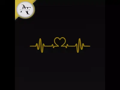 Heartbeat Symbol - 2D Art Free 3D print model 3