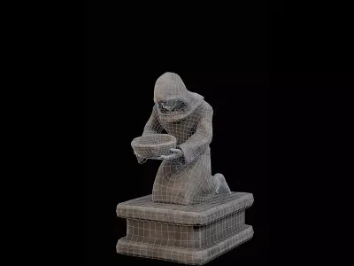 Robed Statue Low-poly 3D model