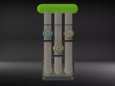 Sci-Fi Multi-Pipe System with Valves 3D print model