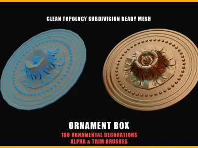 Ornament Box - 160 Ornamental Decorations  3D model