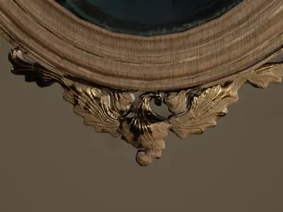 Vintage Mirror- Game Ready Low Poly PBR 3D Model  Low-poly 3D model