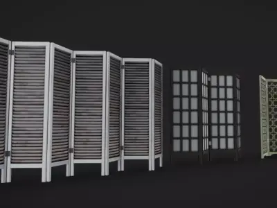 Standing Walls Low-poly 3D model
