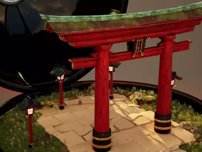 Japanese Torii Low-poly 3D model