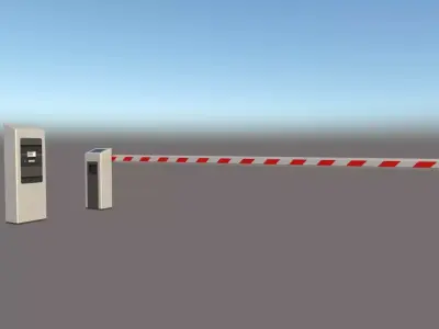 Parking Road Barrier 3D model