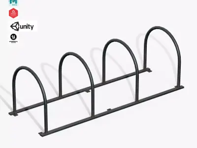 Bicycle Stand Type B Low-poly 3D model